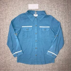 Dear Georgie Blue Sky Button Down Boys Shirt size 4/5 NWT
